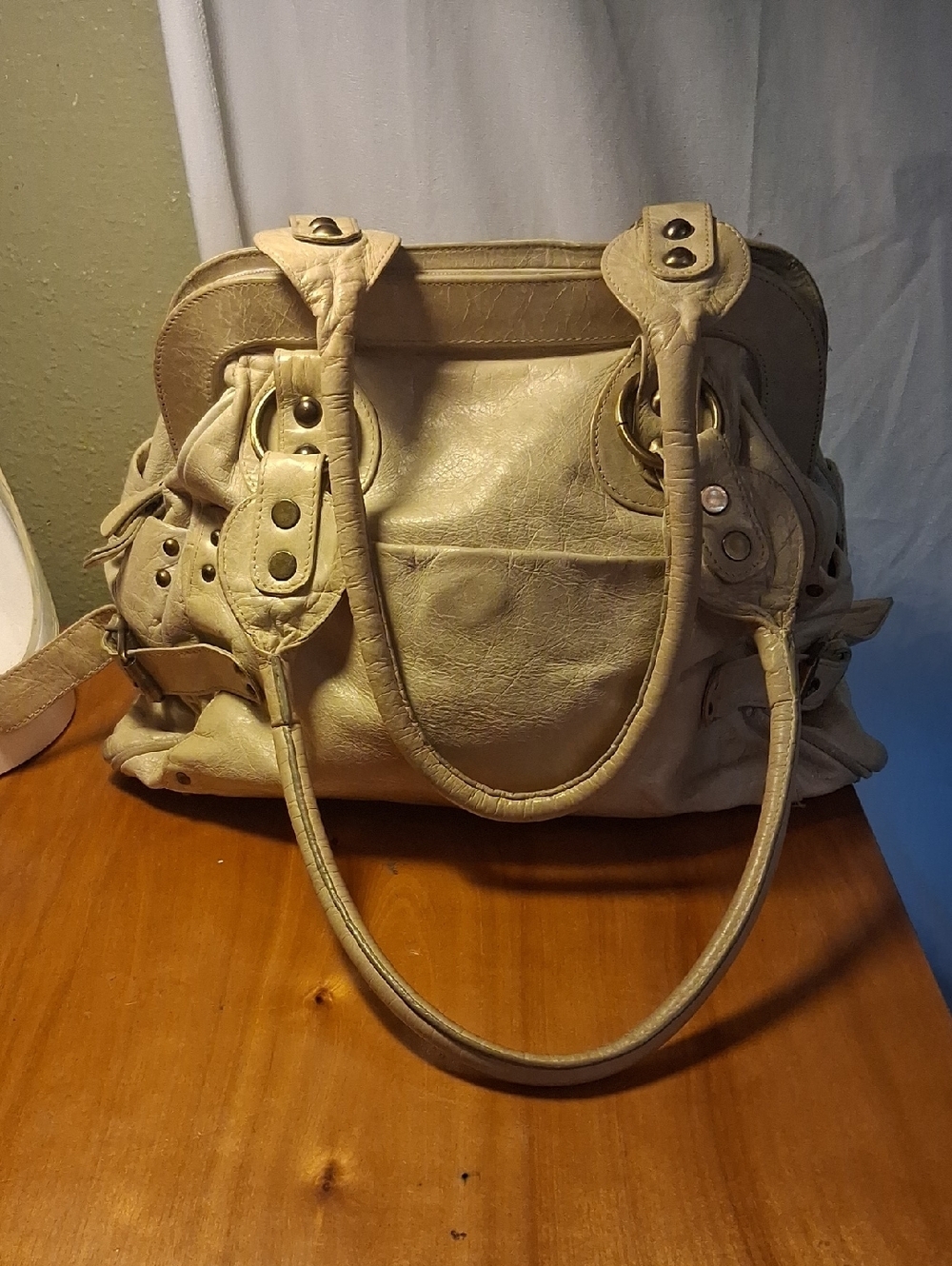 Helen Welsh Vintage Classic Cream Leather Tote Handbag - Picture 4 of 17